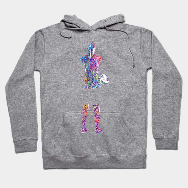 Female Volleyball player Hoodie by RosaliArt